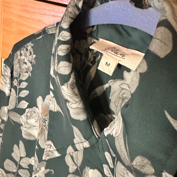 Elan - Floral Midi Dress with Tie-Front - Size Medium - Picture 3 of 5